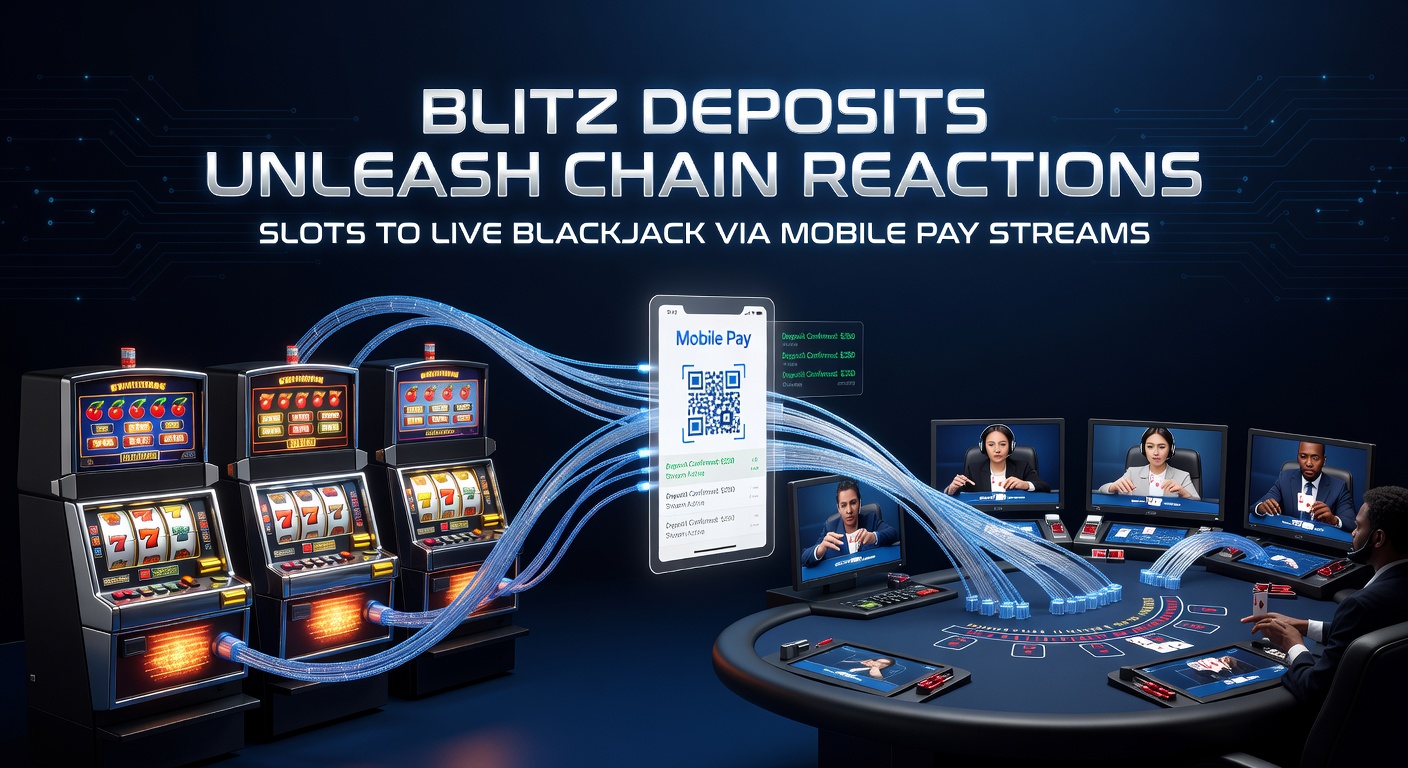 Vibrant mobile screen showing slot spins transitioning to live blackjack table with swift deposit icons overlayed