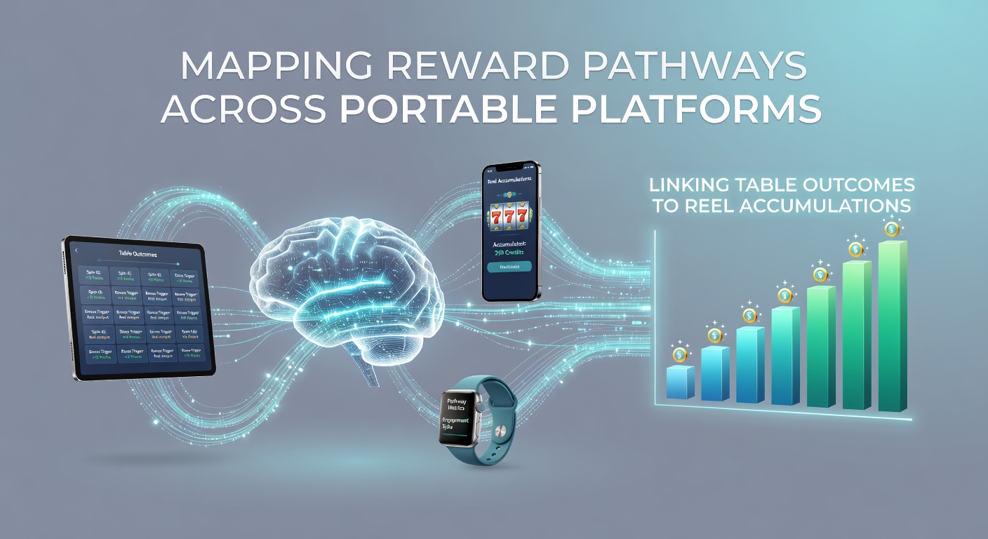 Mobile casino interface displaying linked reward pathways from table games to slot reels