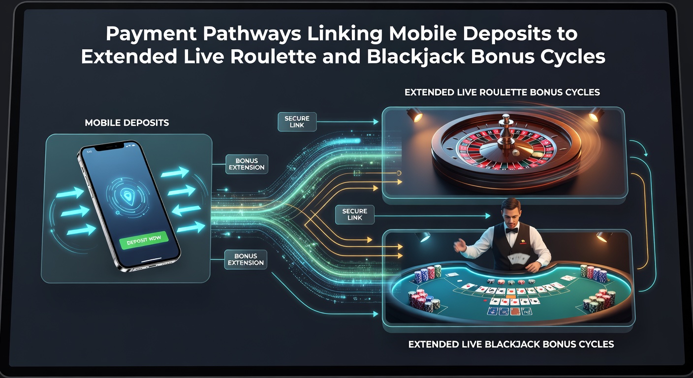 Diagram showing extended bonus cycles from mobile deposits into live blackjack and roulette play