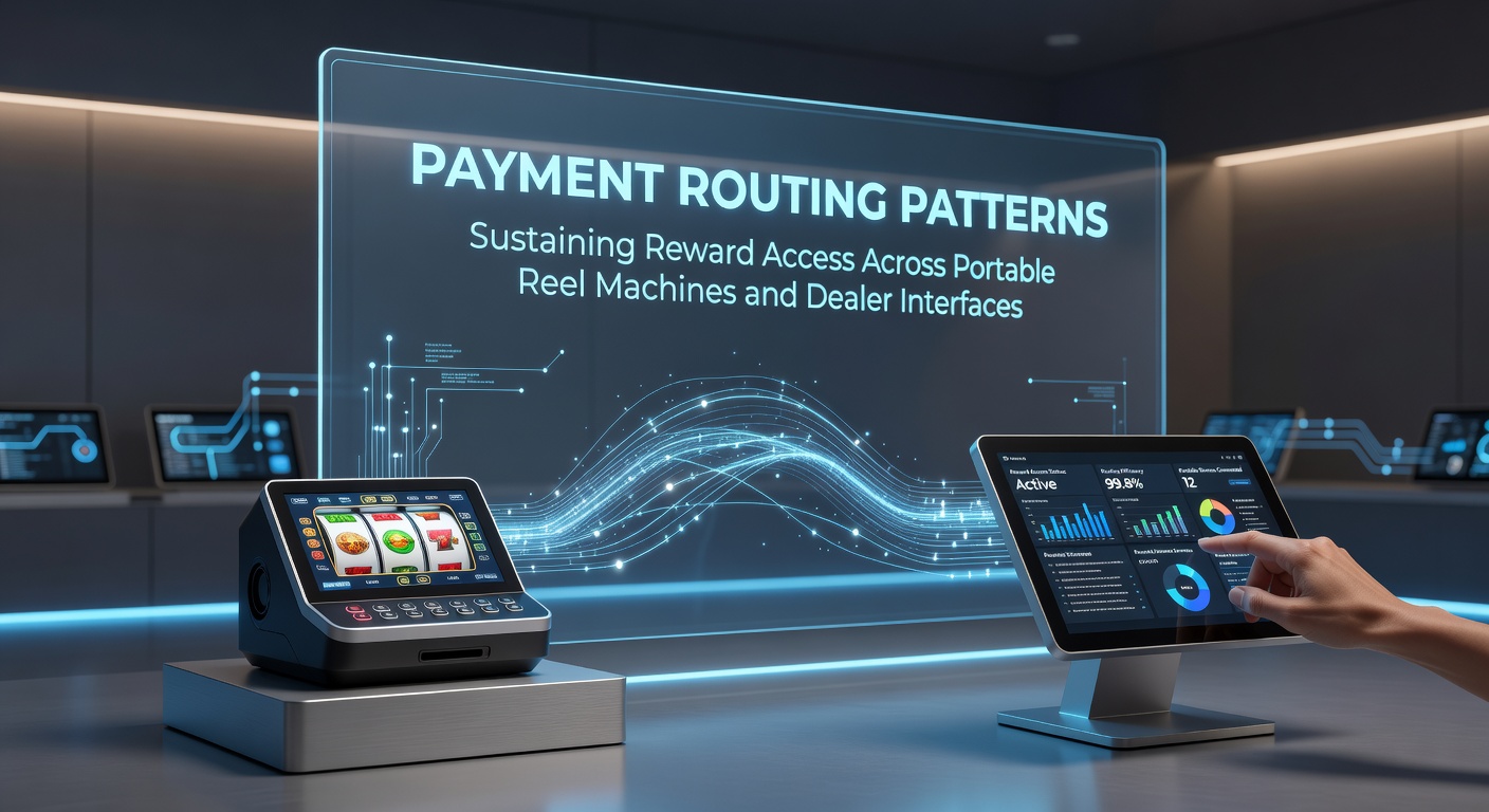 Illustration of payment routing flows connecting mobile slot machines with live dealer platforms