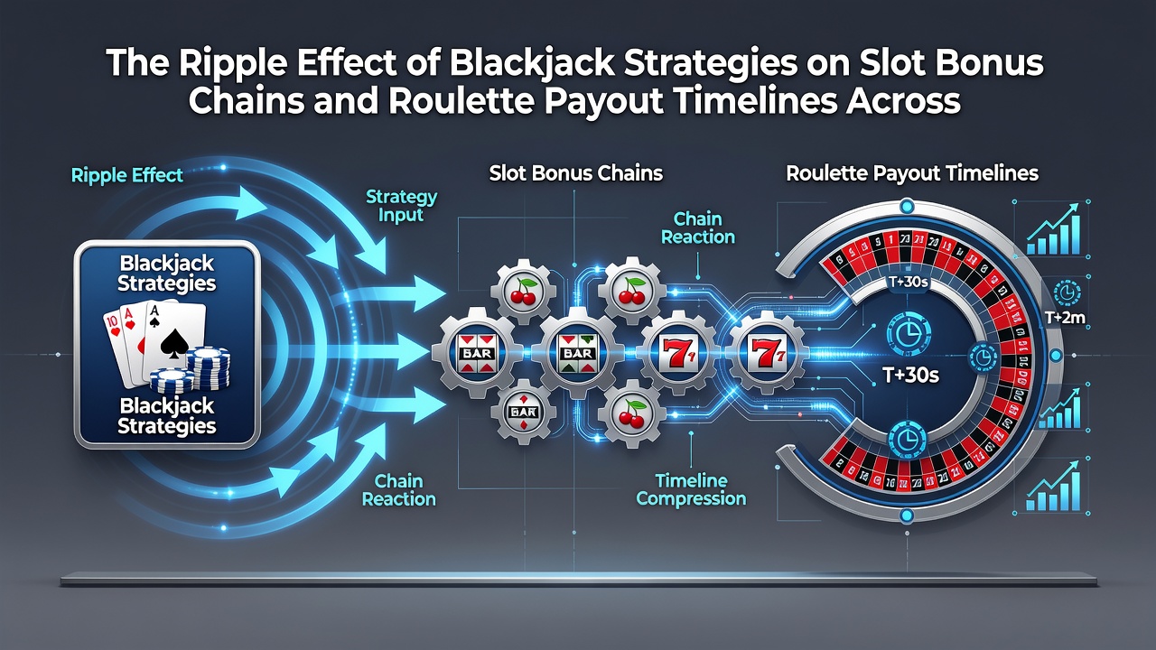 Illustration of slot bonus chain progression linking to roulette payout verification steps