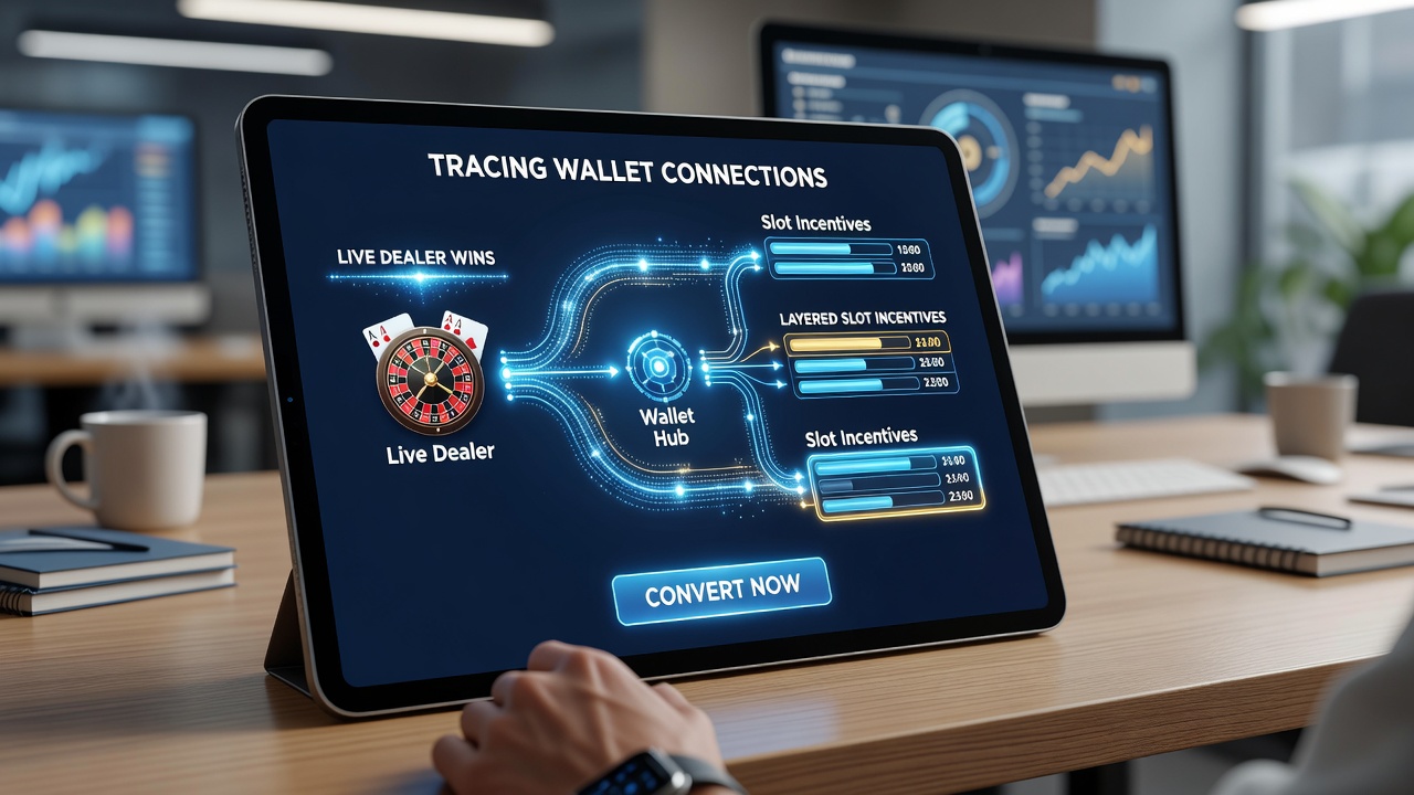 Mobile screen capture illustrating layered slot incentives unlocked from live dealer winnings via digital wallet transfers