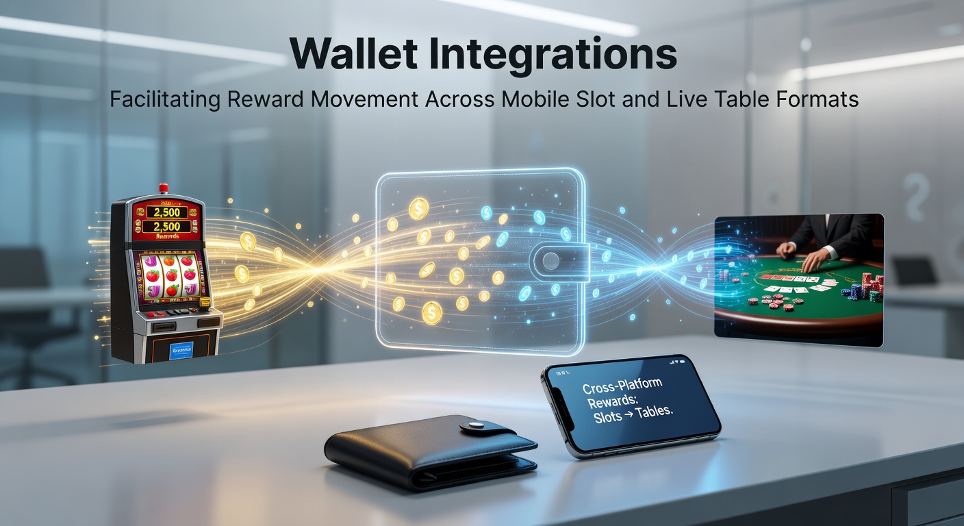 Mobile wallet interface showing reward transfers between slot games and live table sessions